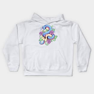 Kawaii Pastel Goth Snake Skull Kids Hoodie